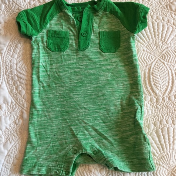 Old Navy green shorts onesie. 3-6 months - Picture 1 of 3